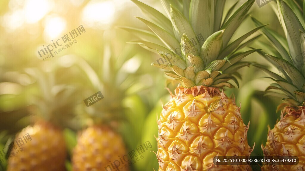 陽光下的成熟菠蘿