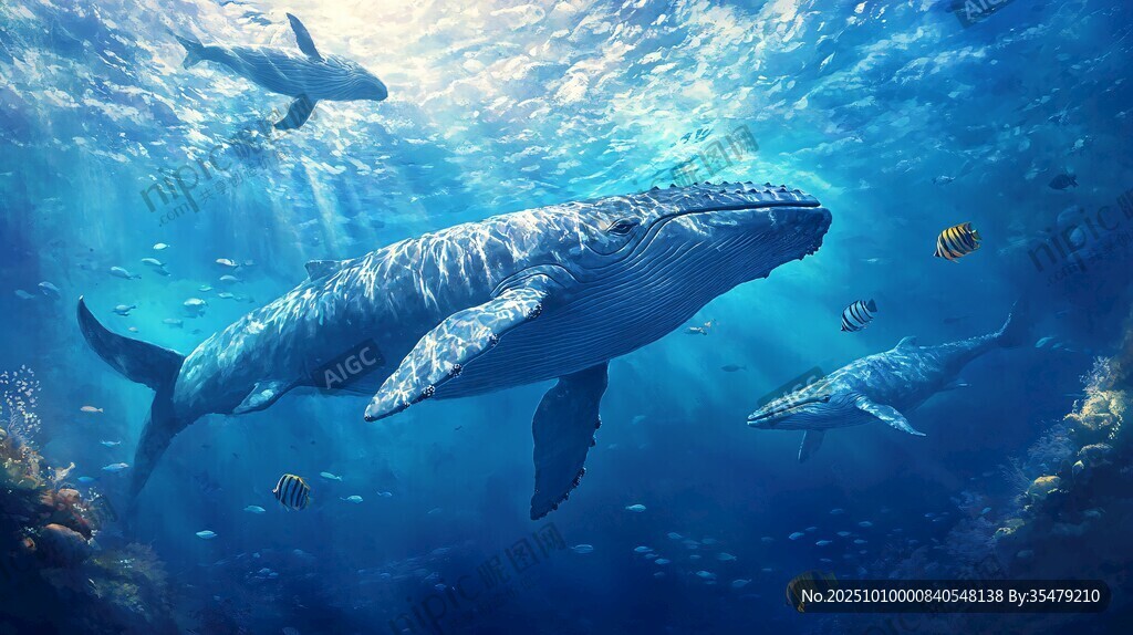 深海鯨魚與多彩海洋生物