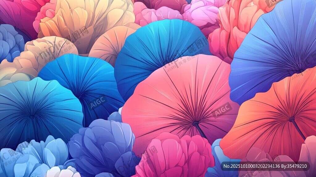 夢(mèng)幻多彩花卉圖案背景