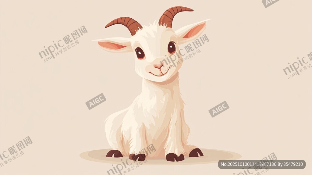 可愛小山羊插畫