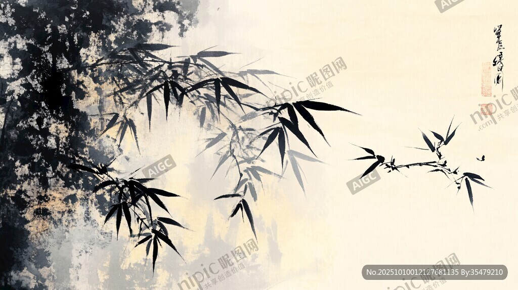 水墨翠竹圖