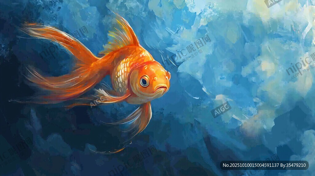 夢幻游弋的橙色金魚