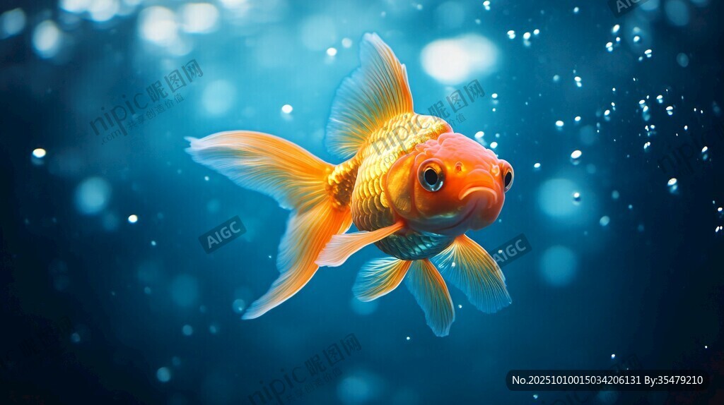 水中暢游的美麗金魚