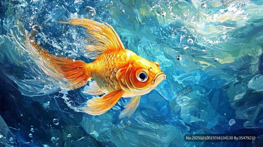 水中暢游的絢麗金魚