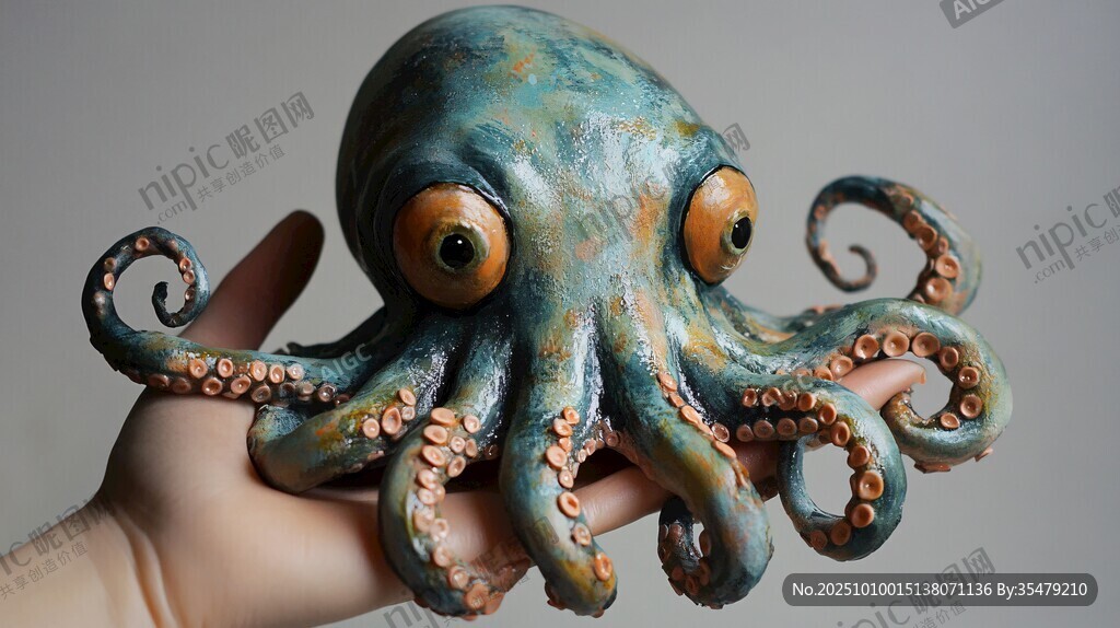 手工章魚(yú)雕塑 靈動(dòng)可愛(ài)