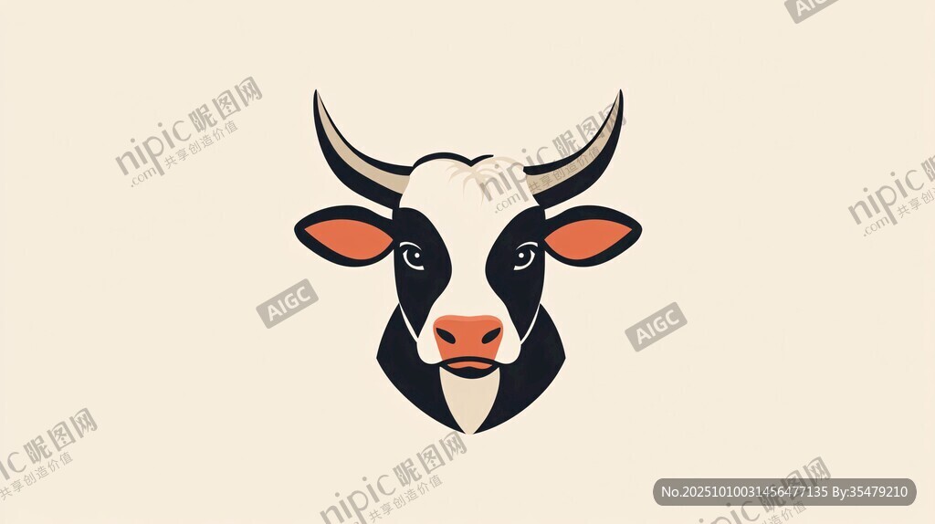 簡約風(fēng)牛頭圖標(biāo)設(shè)計(jì)
