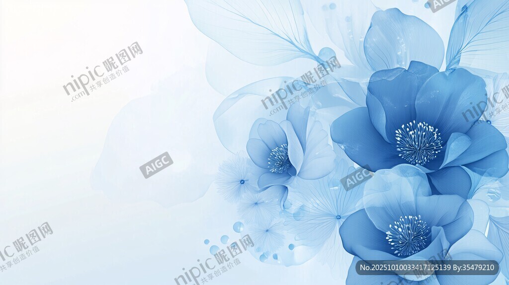 夢幻藍(lán)花背景圖