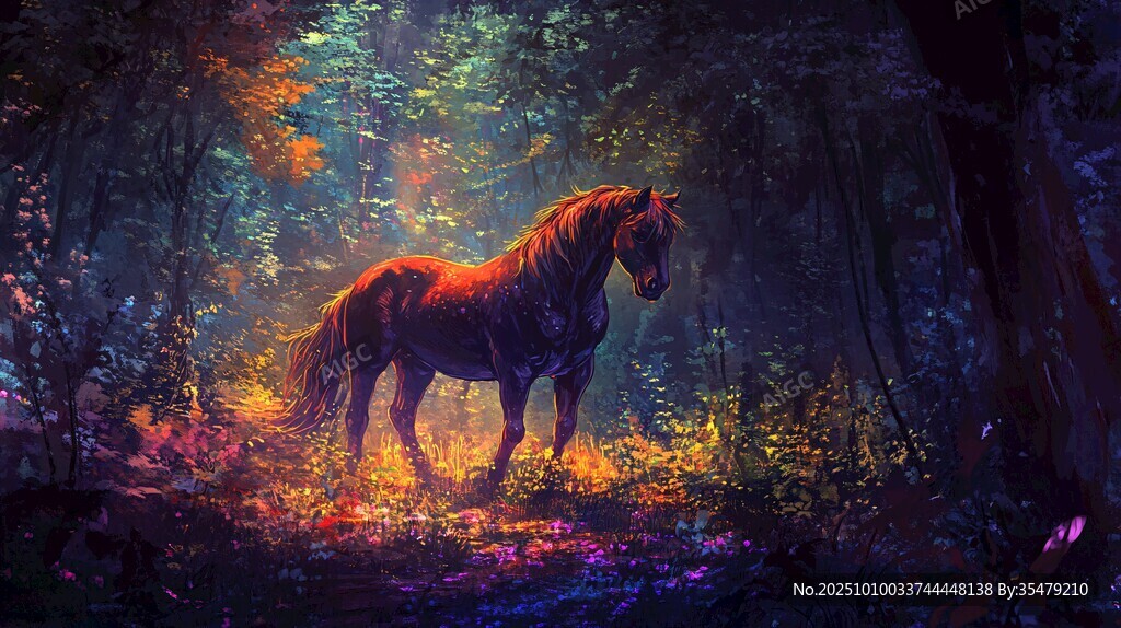 夢幻森林中的駿馬