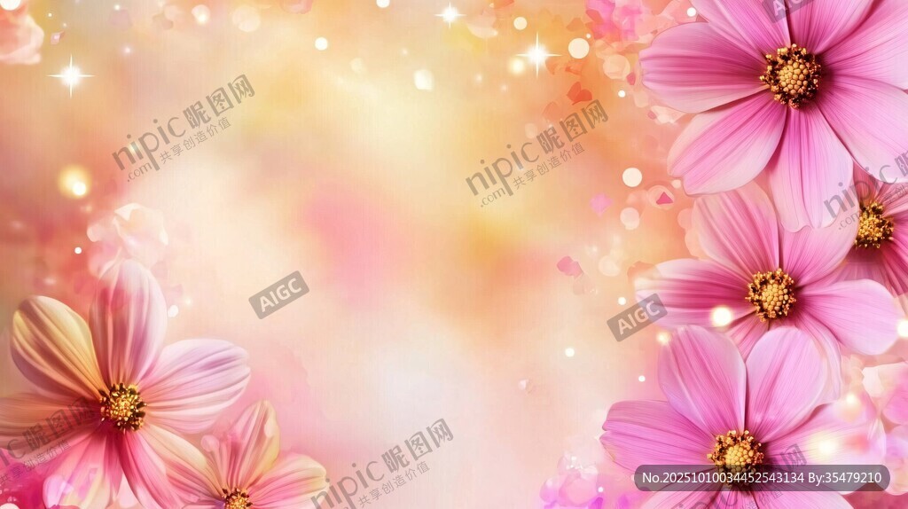 夢(mèng)幻粉色花卉背景圖