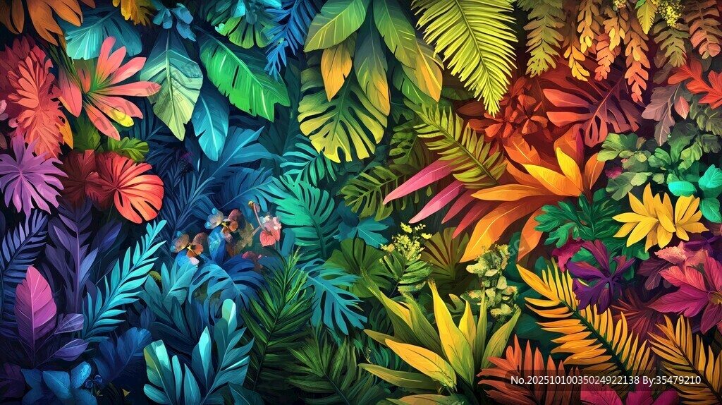 夢(mèng)幻多彩熱帶植物景觀