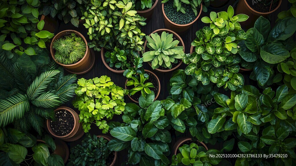 綠植盆栽墻 清新自然景致