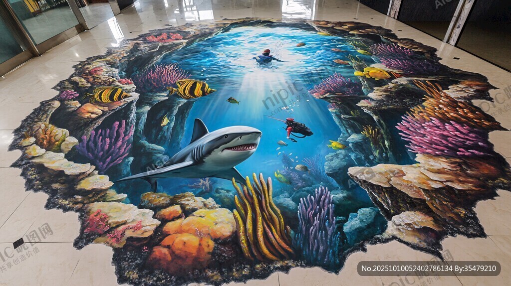 地面3D海洋世界立體畫