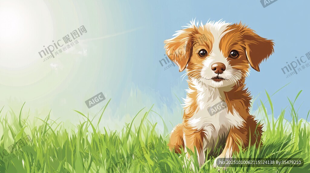陽(yáng)光下的可愛小萌犬