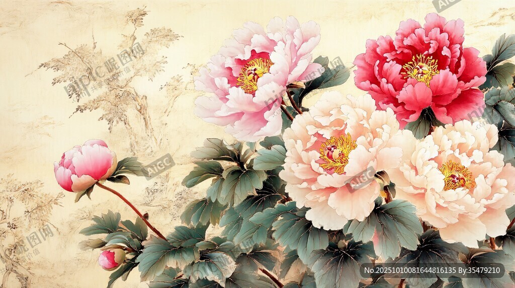 國(guó)畫(huà)牡丹 盡顯典雅風(fēng)姿