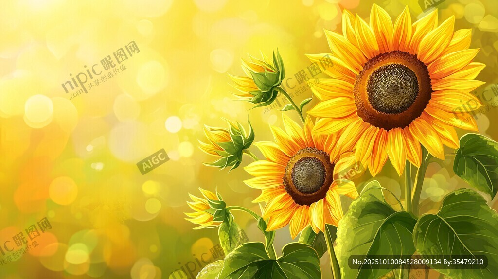 燦爛向日葵綻放金色光芒