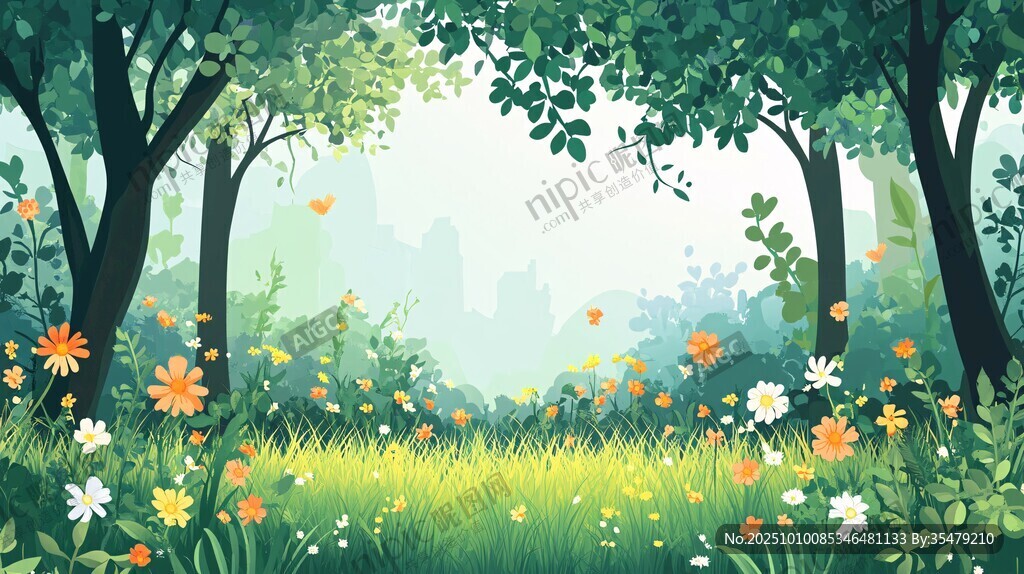 春日森林花卉夢幻景象