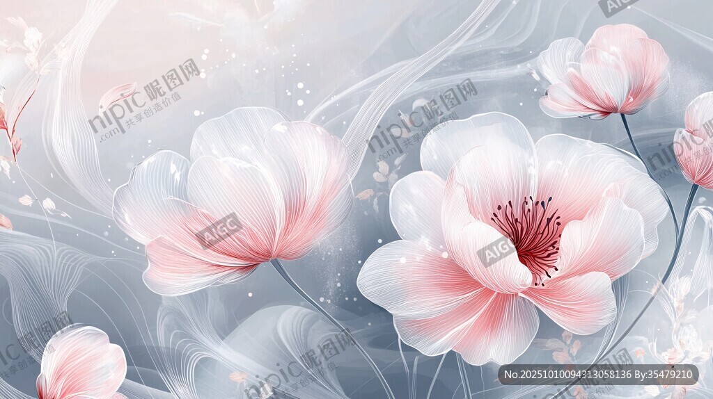 夢(mèng)幻粉色花卉唯美背景圖