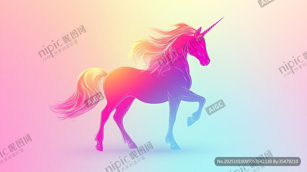 夢幻獨角獸 色彩絢麗身姿