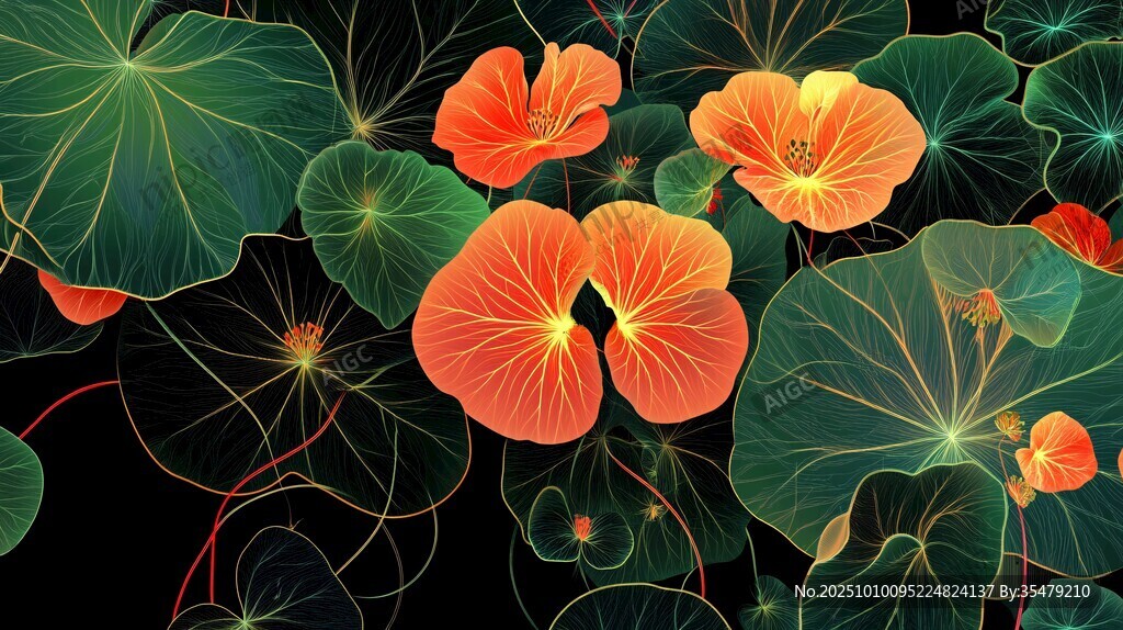 橙花綠葉的夢幻植物景觀