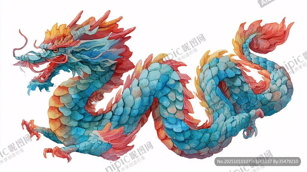 五彩斑斕中國龍形象