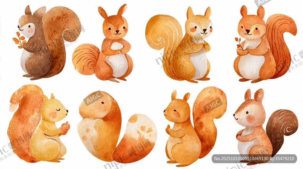可愛松鼠插畫集合