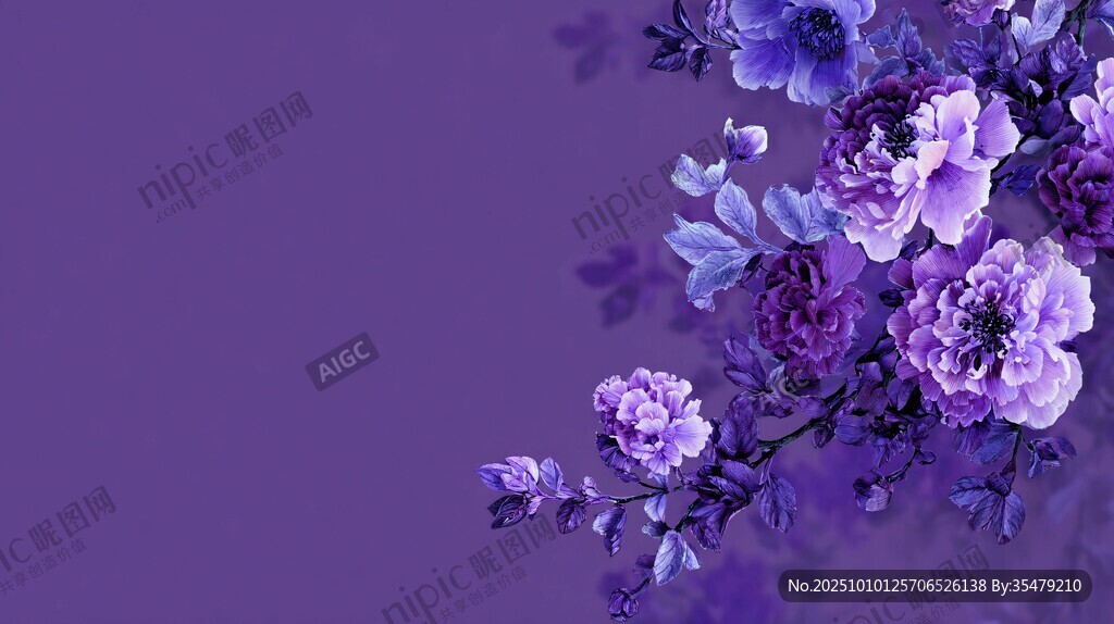 紫色花卉背景圖
