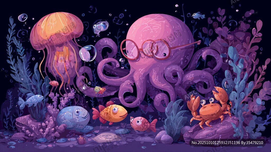 夢幻海底的可愛海洋生物