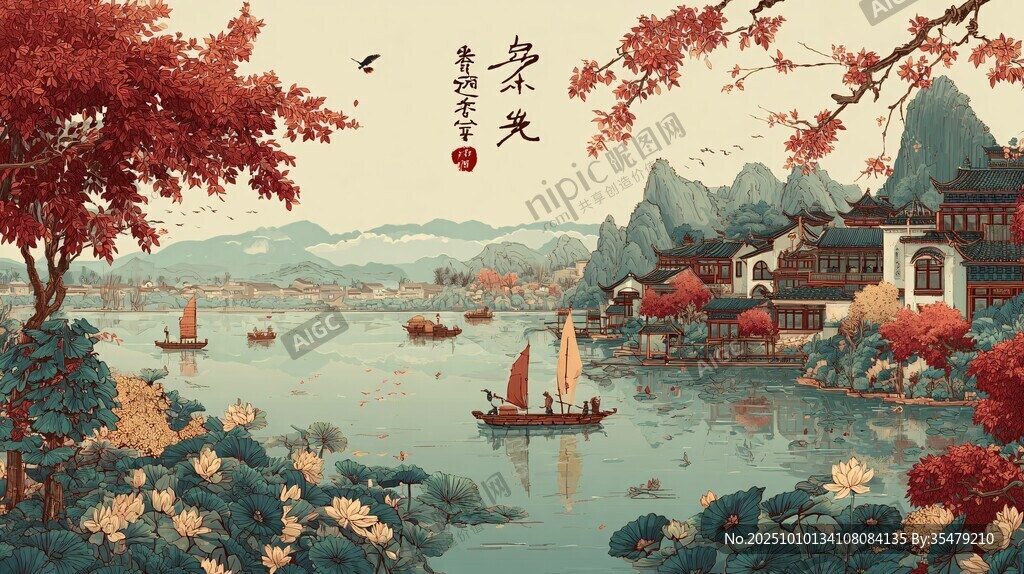 春日山水間的詩(shī)意景致