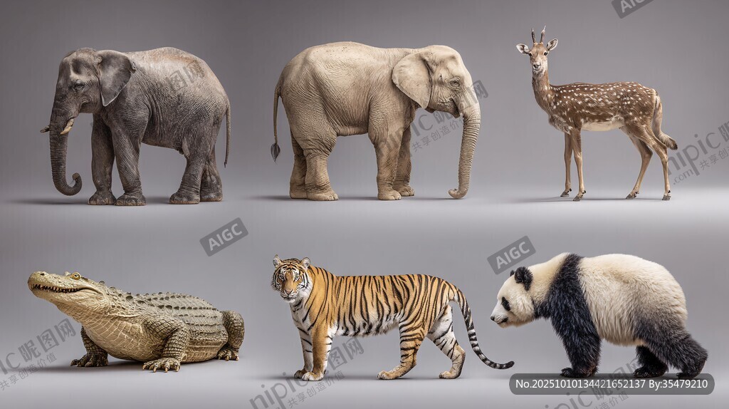 多樣野生動物模型展示