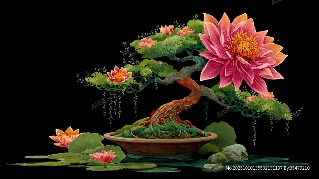 夢幻蓮花盆景藝術(shù)景觀