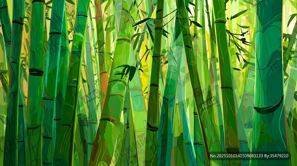 翠綠竹林 清新自然景象