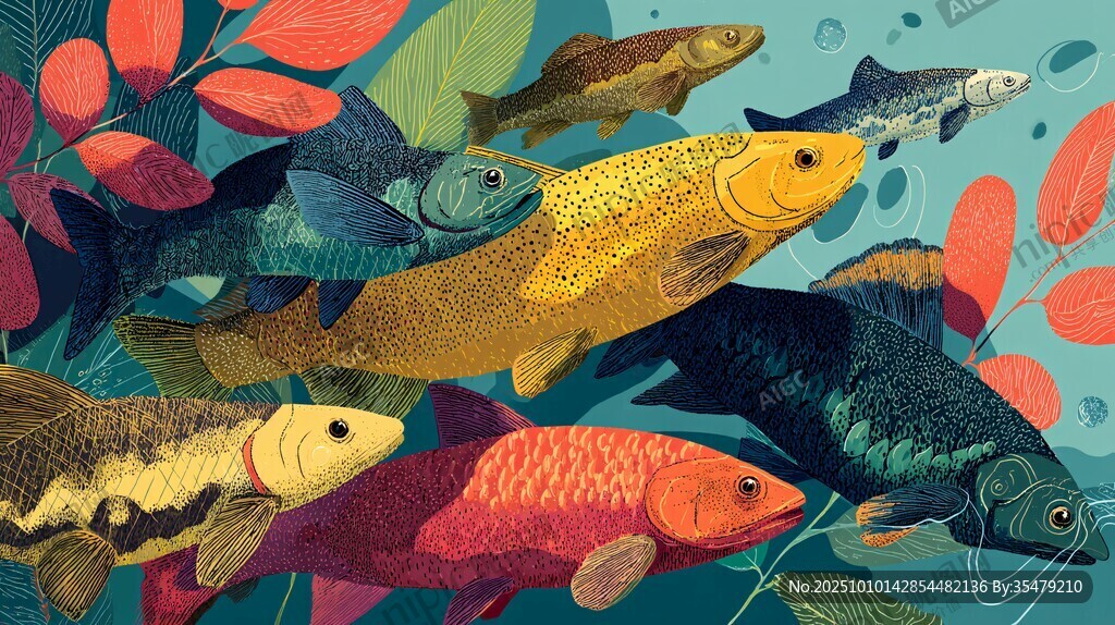 多彩群魚暢游繁茂水生世界