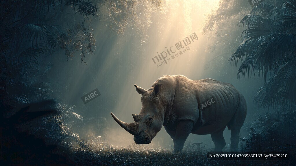 森林中獨(dú)行的神秘犀牛
