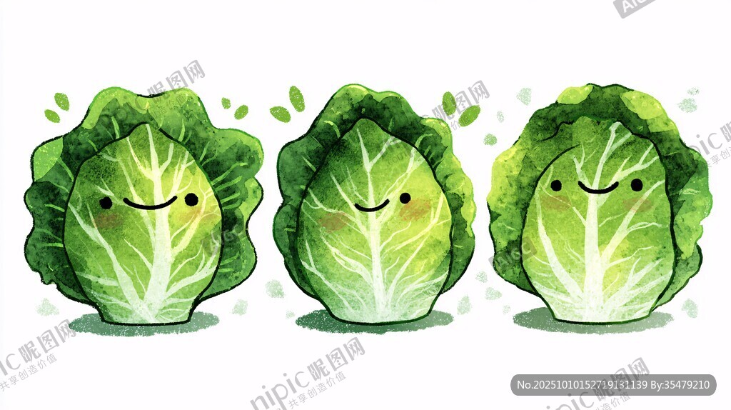 可愛白菜插畫