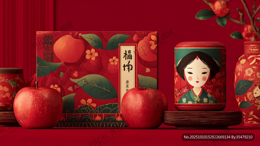 中式福飾與鮮果喜慶組合