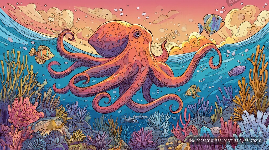 海底章魚的奇幻多彩世界