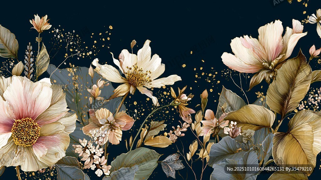 復(fù)古風(fēng)花卉圖案背景設(shè)計