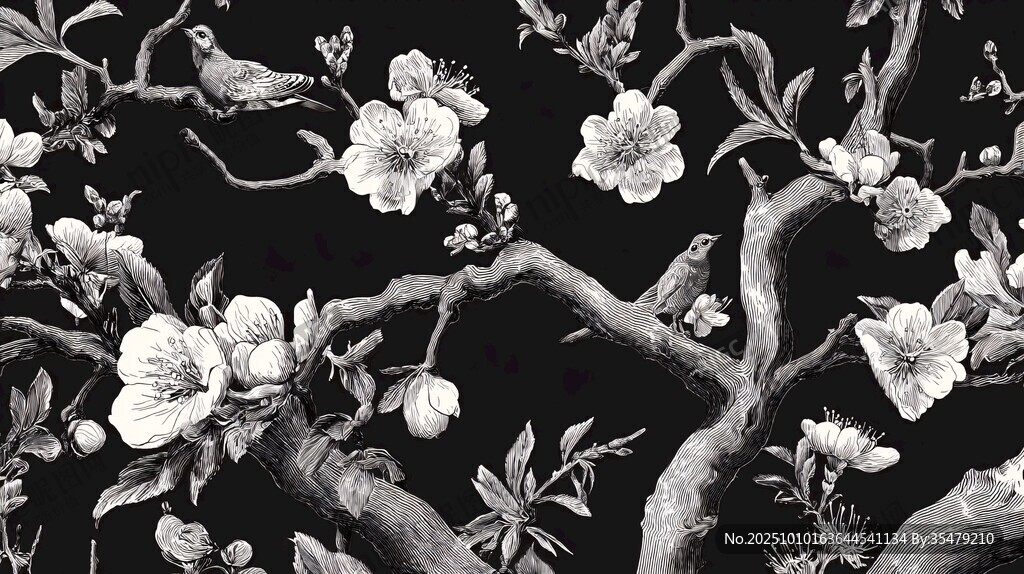花鳥(niǎo)圖紋 枝頭靈動(dòng)景致