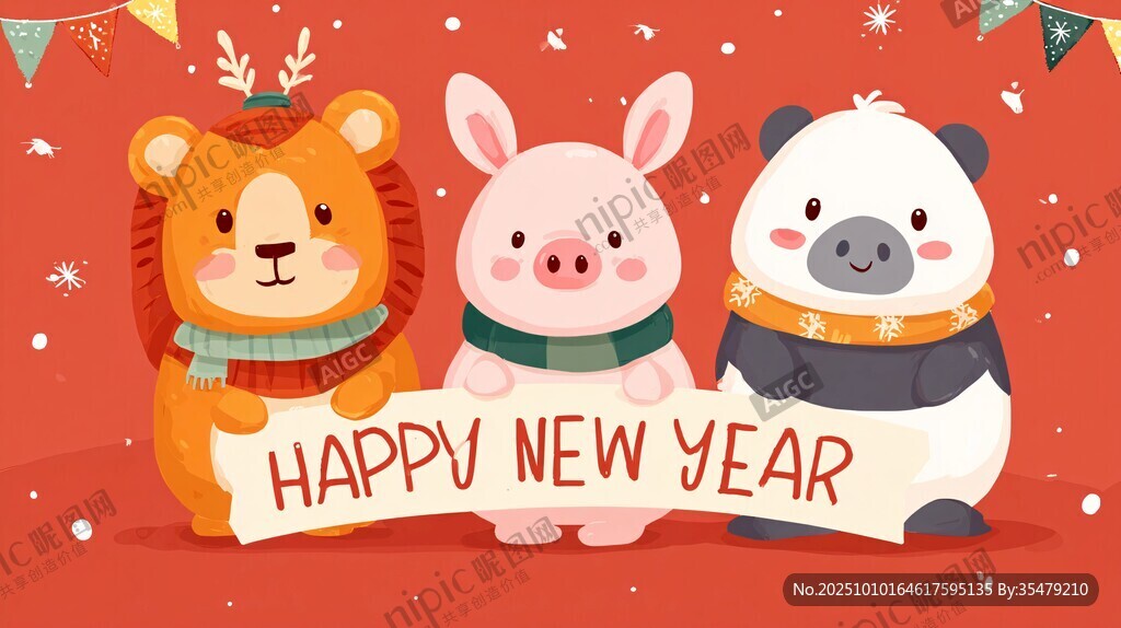 動物賀新年 歡樂迎新春