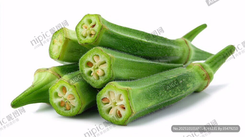新鮮秋葵堆疊