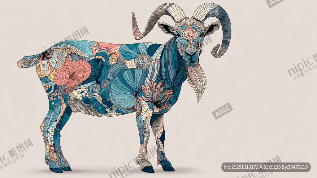 彩繪山羊 獨特藝術(shù)動物形象