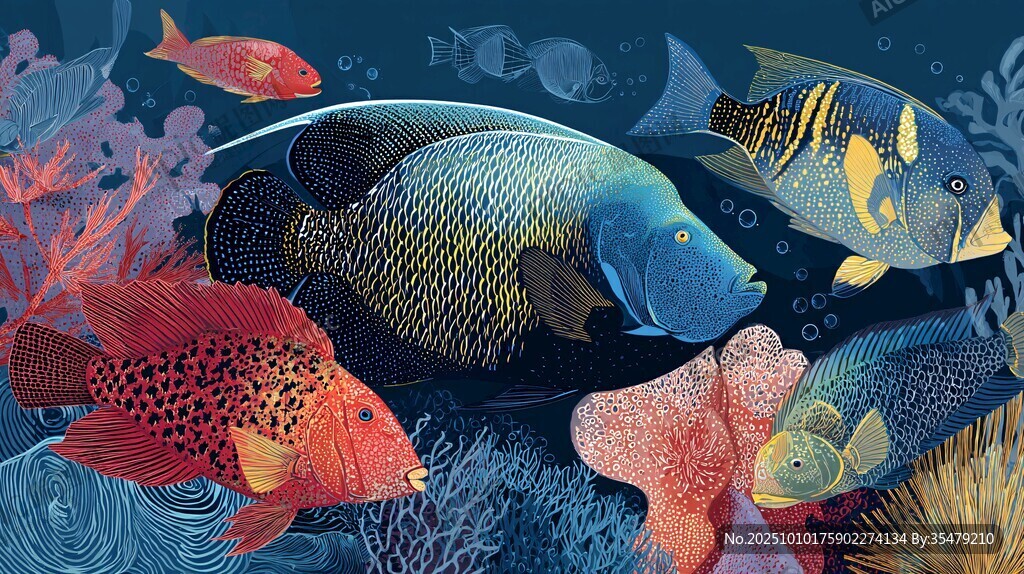 繽紛海底世界的多彩魚類