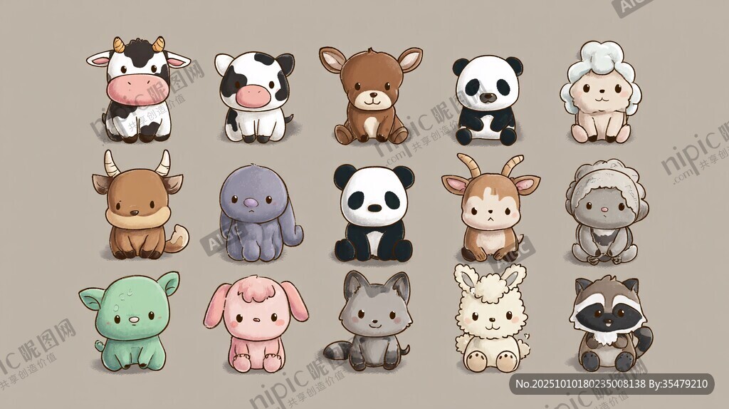 可愛卡通動物大集合