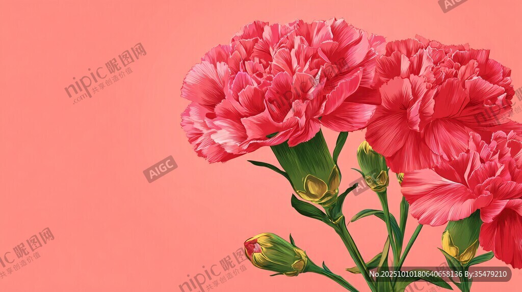 粉紅康乃馨綻放的美麗
