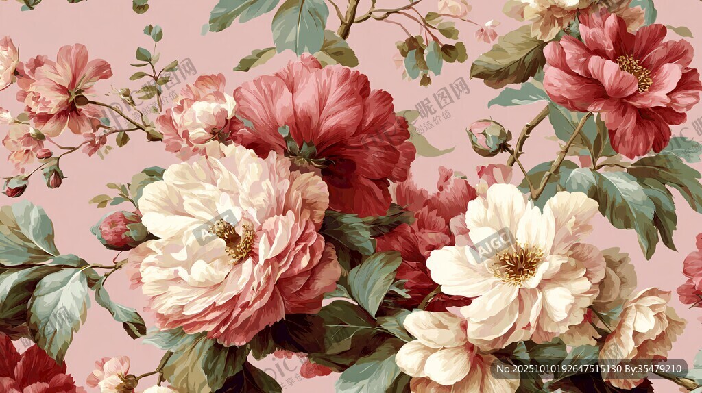 復(fù)古風(fēng)花卉壁紙圖案