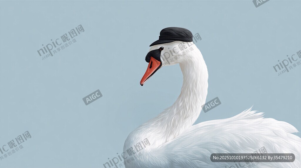戴帽白天鵝優(yōu)雅瞬間
