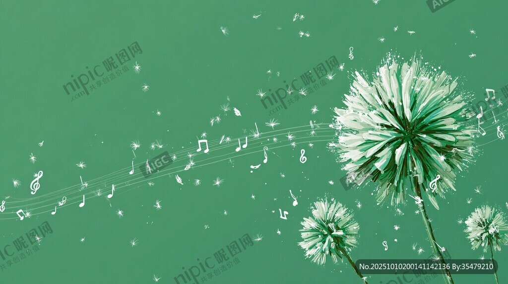 飄飛的蒲公英與靈動音符