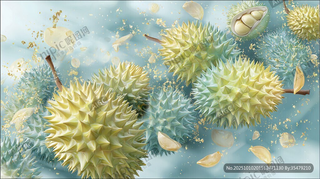 夢幻榴蓮插畫 清新水果風(fēng)