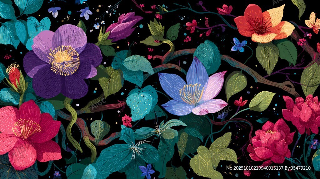 夜下繁花圖