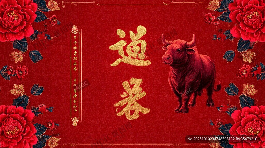牛年送福圖
